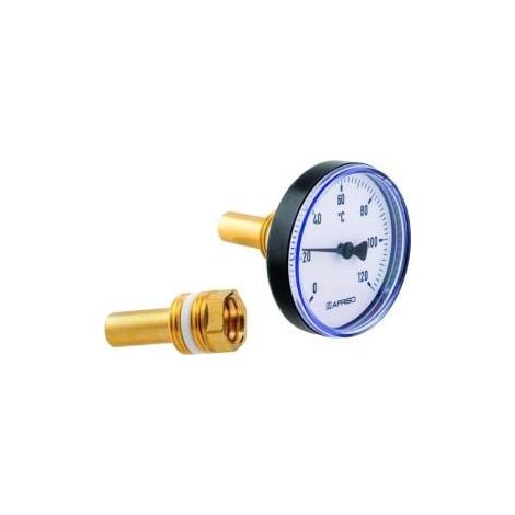 AFRISO Bimetall-Thermometer BiTh 80 K 0/120C 100mm G1/2B ax Kl.2 (1/2)