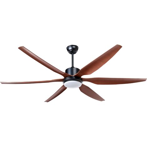 Ventilador de techo moderno con mando a distancia iluminación LED material sintético marrón Verdure