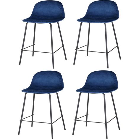 Lot de 4 chaises de bar en velours IMA (1/3)