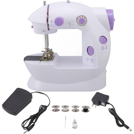 Handheld Sewing Machine Low Noise Mini Portable Electric Sewing Machine with LED Light for DIY Handbags Curtains 100‑240V US Plug (1/5)