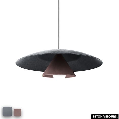 Lampe de suspension en béton velours - OLEMI VELVET CONCRETE GRIS - LILAS (1/3)