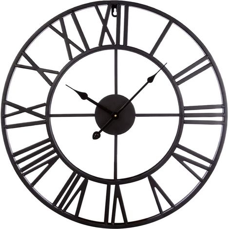 Horloge murale numérique silencieuse Iron Silent - A93 - 40 cm, noire, aiguilles noires (1/5)