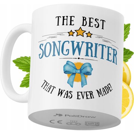 Mug humoristique pour auteur-compositeur, avec un texte amusant et un design graphique original. Idéal pour les anniversaires, les fêtes et les occasions spéciales. Mug premium pour la maison, le bure (1/5)