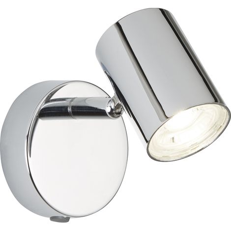 Spot patère ROLLO 1L cylindre métal chrome Led 4w 354 lumens 3000k dimmable avec interrupteur (1/4)