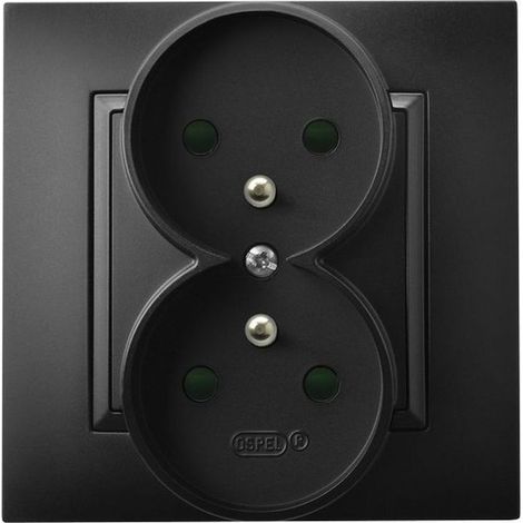 Prise électrique Ospel gp-2uzp/33 double avec mise à la terre