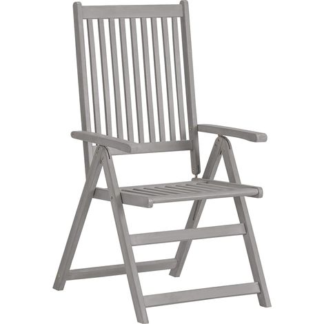 Maison Exclusive - Verstellbare Gartenstühle 6 Stk. Grau Massivho