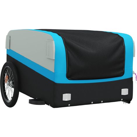Remorque chariot transport de vélo 45 kg fer bleu (1/5)