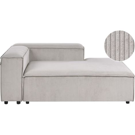 Chaise longue moderna patas negras tapizado pana poliéster gris pardo izquierdo Ardal (1/5)