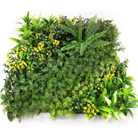 Mur Végétal Artificiel - Panneau 50 x 50 cm - Plastique Résistant UV - Décoration Intérieure Extérieure - 1 Unité (1/5)
