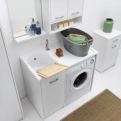 Lavatoio Copri Lavatrice con Vasca Sinistra Domestica Colavene 106x50x90 - DL1052B (1/6)