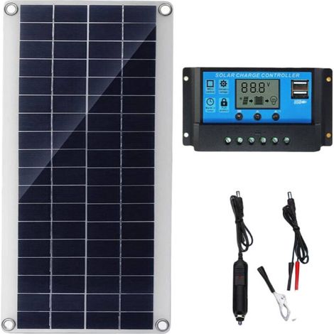 300 W 12 V Solarpanel, Solarpanel-Kit, Batterieladegerät-Kit mit 60 A Solarladeregler für Wohnmobil, Yacht, Außenbereich, Garten, Beleuchtung Cisea (1/4)