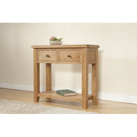 Shrewsbury Console Table with 2 Drawers - L35 x W85 x H77 cm - Oak
