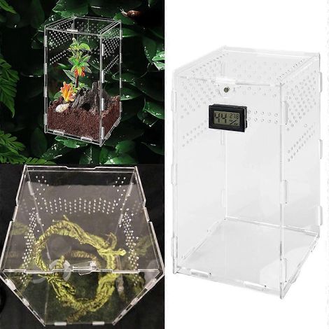 Boîte d'alimentation pour reptiles, terrarium pour insectes, habitat en acrylique pour araignées (1/4)