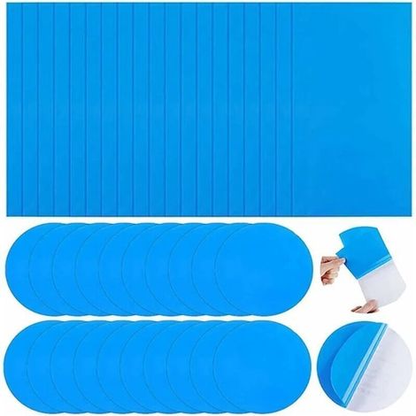 40 Pièces Rustine Piscine Kit de Réparation Patchs de Réparation Auto-Adhésifs PVC Patch Liner Piscine pour Lits Gonflables Anneaux de Natation Kayaks Piscines (1/4)