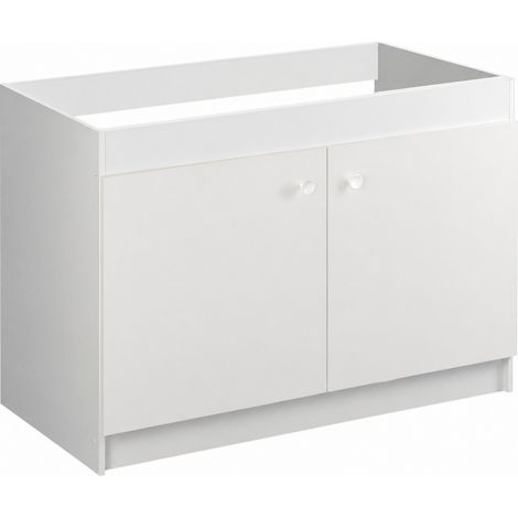 Meuble sous évier 120cm blanc – 3 portes – Rangement optimisé pour cuisine – Dimensions 1200 x 586 x 820mm