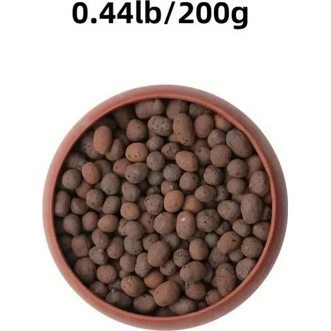 (200 g) Billes d'argile expansée pour culture hydroponique de jardin – Granulés ovales en céramique organique pour pots, jardinières, orchidées, plantes succulentes, drainage par le fond (1/4)