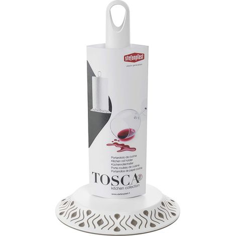 Portarotolo Portascottex da tavola Tosca bianco e tortora 17 x 30 cm