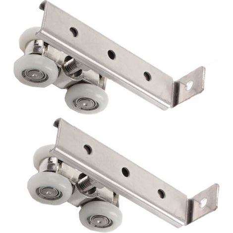 Roulettes pour porte coulissante – Lot de 2 roulettes polyvalentes en acier galvanisé, compatibles armoire, placard et fenêtre (1/4)