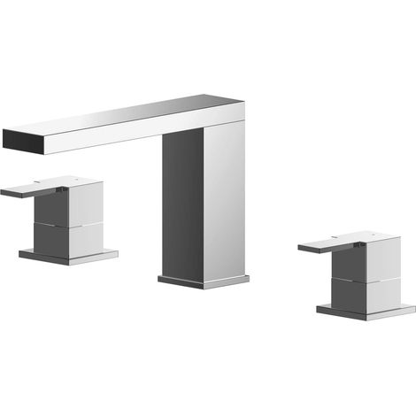 Betley Square Deck 3 Mounted Tap Hole Bath Filler Tap - Chrome