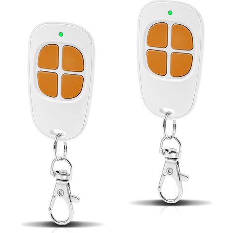 2x Télécommande pour AAM0094 Portail Garage 433MHz 4 Canaux 50m Orange Code Tournant Sécurisé ABS Renforcé Batterie Lithium Longue Autonomie Clip, Appairage Facile (1/5)