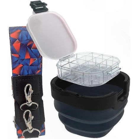 Palette étanche portable pour acrylique, seau pliable avec couvercle et sangle, boîte de mélange pratique pour peinture, kit de voyage léger (1/5)