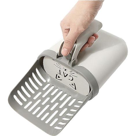 Pelle à litière efficace avec distributeur de sacs poubelle intégré - Outil de nettoyage en profondeur pour bac à litière. (1/5)