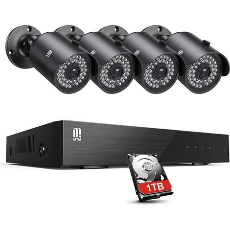 TrAdE Shop Traesio - Kit Videosorveglianza Sicurezza 8ch 5mp Dvr 8 Canali 4 Telecamera Esterno H.265 - (1/5)
