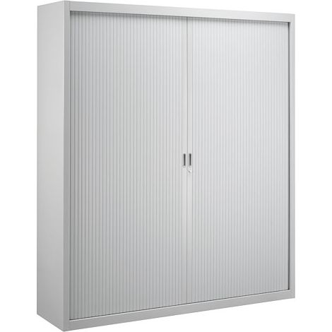 Armoire haute à rideaux démontables Largeurs spécifiques 200 x 180 cm unicolore - Gris - Maxiburo