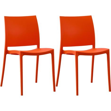 2er Set Gartenstühle Meton orange