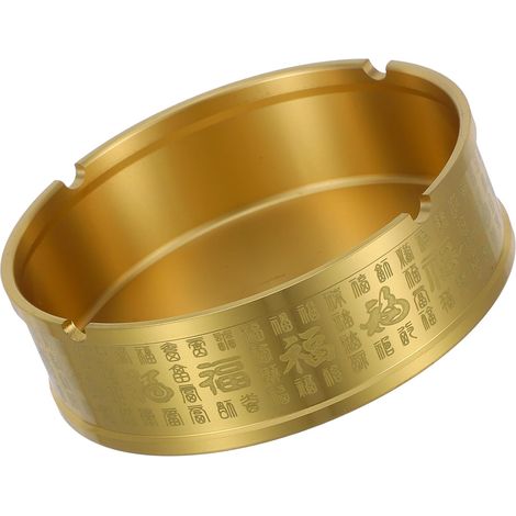 Cendrier Décoratif en Laiton Rond 12 CM Porte-Cendrier de Table Polyvalent pour Maison Bureau et Terrasse Plateau à Bijoux Accessoire Fumeur Élégant et Solide (1/5)