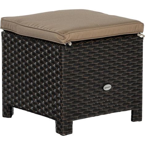 Salerno Hocker 40x40x43cm braun/beige Stahl/Kunststoff