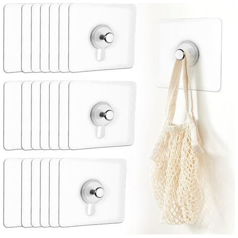 20Pcs Fixation Murale Sans Percer,Attache Cadre Sans Percer,Fixation Cadre Sans Percer,Crochet Adhesif Mural Tableau,pour Accroche Cadres Photo,Horloges,Décoratives (Version Renforcée) (1/5)