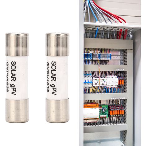 Fusible GYPV-1038 1000VDC 20A CC avec noyau photovoltaïque, vendu par paires. (1/5)