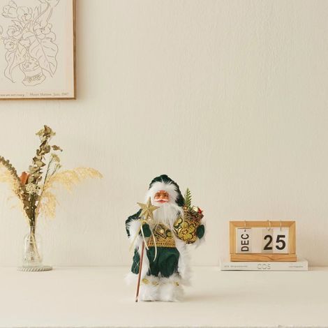 Ochine Statuetta Babbo Natale 30 cm – Tessuto Non Tessuto e Plastica, Design Tradizionale Elegante – Decorazione da Tavolo per Interni e Feste (1/4)