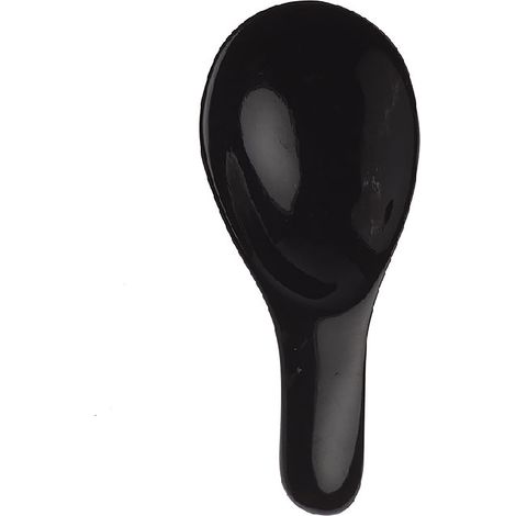 Lot de 6 Cuillères à Riz en Corne Naturelle Noire - 12cm - Artisanales - Style Ethnique - Finition Naturelle (1/2)