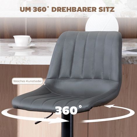 Tabouret de bar rétro 2 pièces, réglable en hauteur, avec repose-pieds, dimensions 43 x 49,5 x 111 cm (1/5)