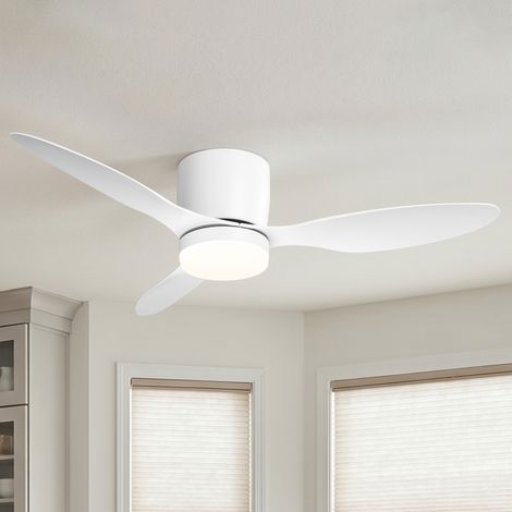 Parrot Uncle 106 cm Deckenventilator mit Beleuchtung, LED-Licht, DC-Motor, Fernbedienung, 6 Geschwindigkeiten, dimmbares Licht, Sommer-Winter-Funktion Weiß