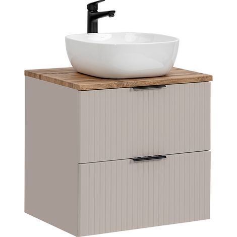 Waschtisch 60cm, in Beige und Eiche, ADELAIDE-56-CASHMERE (1/5)