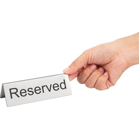Chevalets de table en inox Olympia - Réservé - 120 x 38 x 35 mm (1/3)