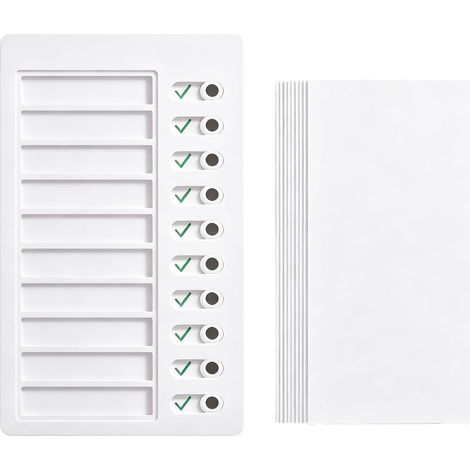 Tableau mémo en plastique, bloc-notes pour usage quotidien, avec feuilles blanches pour les tâches (1/2)