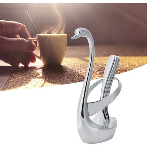 Küchenlöffel mit schwanenförmigem Ständer, innovatives Edelstahl-Besteckset (1/5)