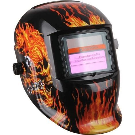 Masque de soudage à assombrissement automatique - Filtre LCD à teinte variable - Design crâne - Pour soudure ARC/TIG/MIG (1/4)
