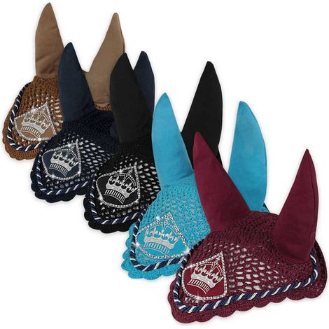 Pour en savoir plus :, Vert: Casque d'écoute de cheval au crochet à motif couronne avec paillettes