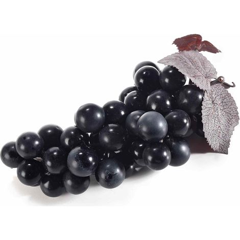 Grappoli di uva nera decorativa artificiale, set da 3 pezzi, cm 18 H