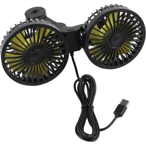 Ventilateur de voiture à double tête rotatif 360 ° pour siège (1/5)