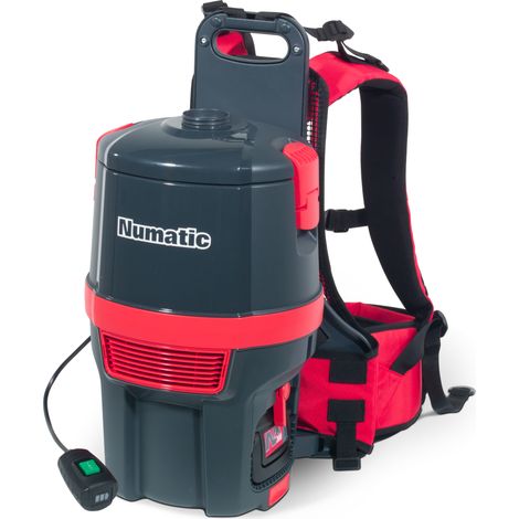 Numatic – Aspirateur dorsal batterie RSB150NX – Filtration HEPA – Autonomie 60 min – Puissance 500W – Idéal pour espaces confinés
