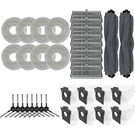 Accessoires pour Dreame L40 Ultra AE / Dreame D20 Ultra : brosse principale, filtre HEPA, chiffon de nettoyage et sac à poussière