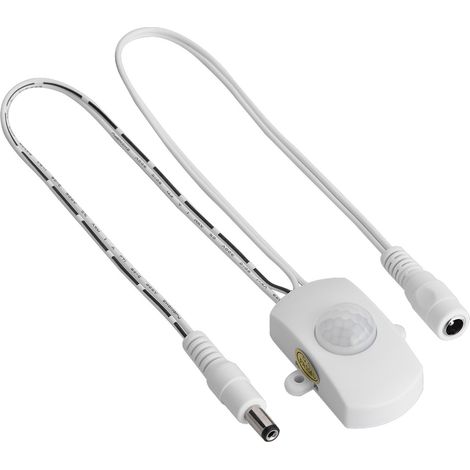 Mini-Bewegungsmelder mit PIR-Sensor (5 A, DC 6–24 V) für LED-Streifen, automatischer Schalter, weiß (1/5)