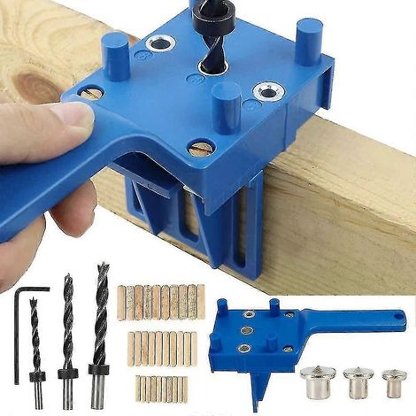 41 Pcs Dowel Drilling Jigs Trunnion Drill Jig Kit Straight Hole Carpentry Dowel Jig (1/4)