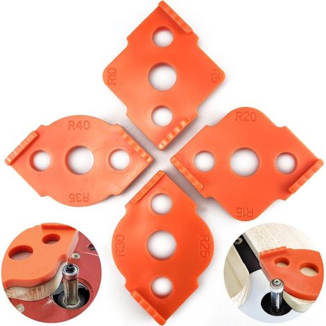 pezzi di modelli per fresatrice con raggio, dime per fresatrice con raggio, indicatori di angolo di affilatura per utensili per lavorazione del legno, angoli arrotondati R5 R10 R15 R20 R25 R30 R35 R40